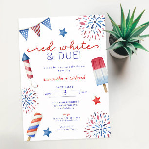 Invitación Dulce de Cumpleaños Patriótico del 4 de Julio Rojo