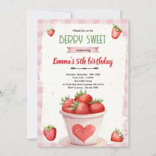Invitación dulce de fiesta de bayas lindas