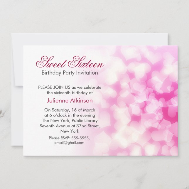 invitación dulce de fiesta de cumpleaños (Anverso)