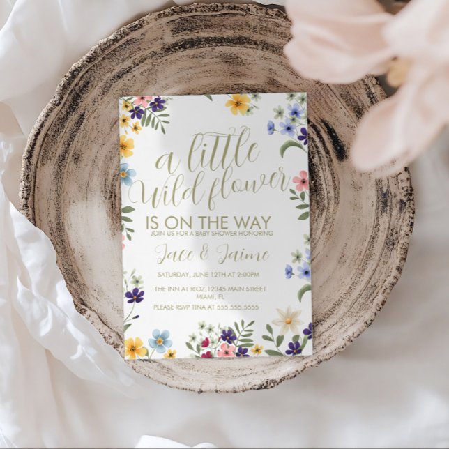 Invitación Dulce de Flores Silvestres Brillantes  (Subido por el creador)