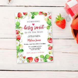 Invitación Dulce de Fresa Baby Shower