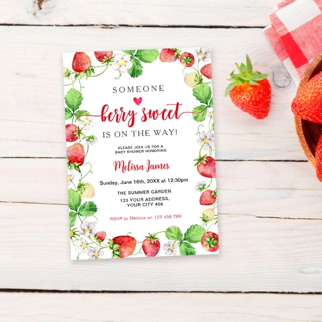 Invitación Dulce de Fresa Baby Shower (Subido por el creador)