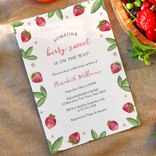 Invitación Dulce de Fresa Baby Shower