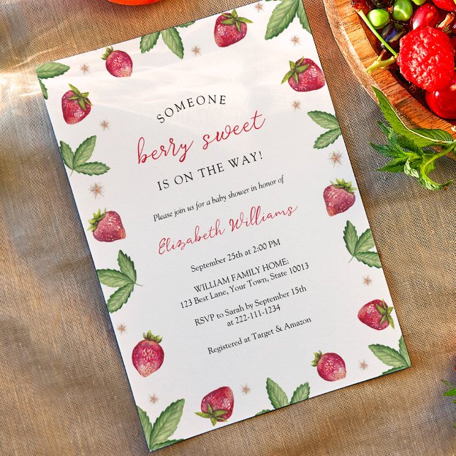 Invitación Dulce de Fresa Baby Shower (Subido por el creador)