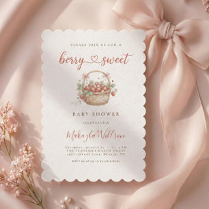 Invitación Dulce de Fresa Baby shower Coquette