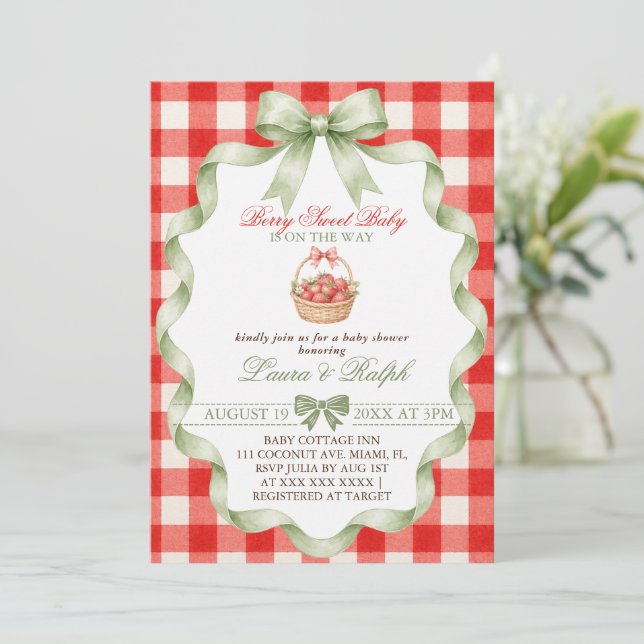 Invitación Dulce de Frutas Baby Shower (Anverso de pie)