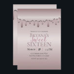 Invitación Dulce de goteo rosa Rosa de oro de Icy Rubor 16 Di<br><div class="desc">Personalizar para su evento.</div>