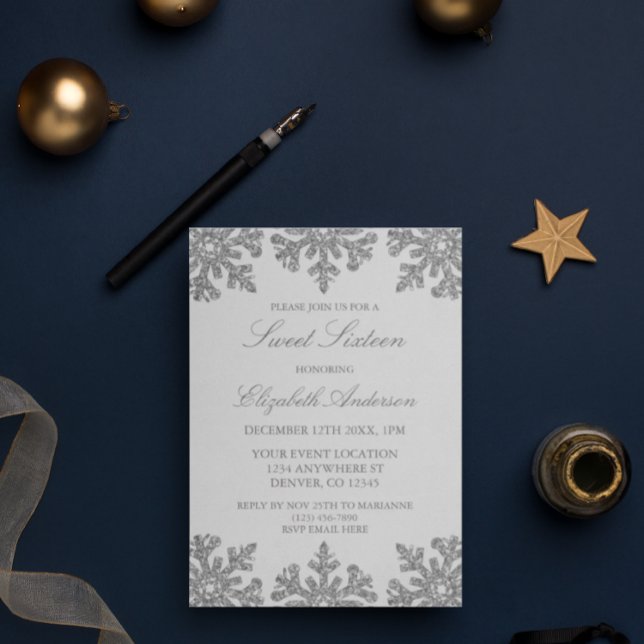 Invitación Dulce de invierno con copo de nieve 16 (Subido por el creador)