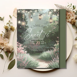 Invitación Dulce de jardín encantado 16 ID1163 rosa