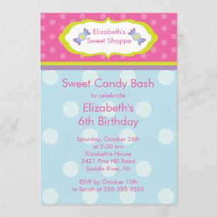 Invitación dulce de la fiesta de cumpleaños del