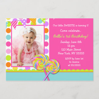 Invitación dulce de la fiesta de cumpleaños del
