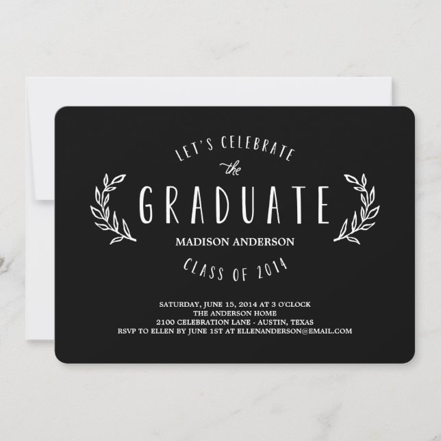 Invitación dulce de la graduación de la guirnalda (Anverso)