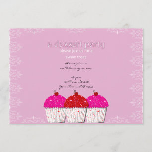 Invitación dulce de la magdalena de la tarjeta del
