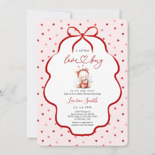 Invitación Dulce de ladybug Fiesta de Bebé Niña