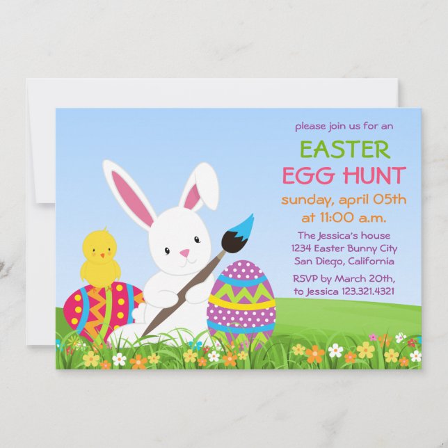 Invitación dulce de los huevos de Pascua de la (Anverso)