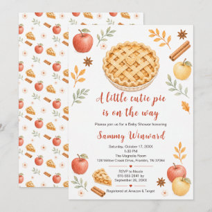 Invitación Dulce de Manzana para Baby Shower de Otoño