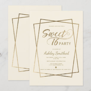 Invitación Dulce de marfil 16 de la falsa tipografía moderna