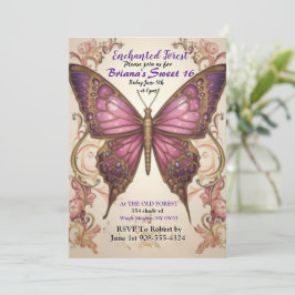 Invitación Dulce de mariposa de bosque encantado 16 Invitació