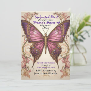 Invitación Dulce de mariposa de bosque encantado 16 Invitació