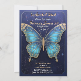 Invitación Dulce de mariposa de bosque encantado 16 invitacio