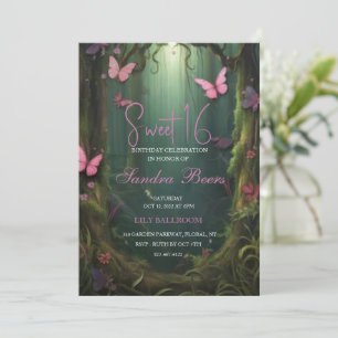 Invitación Dulce de mariposa de bosque encantado 16 invitacio