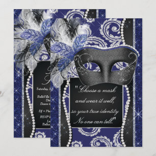 Invitación Dulce de Masquerade 16 Fiestas, Mis Quince Anos