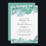 Invitación Dulce de menta 16. Suculentos acuarelas por 16 año<br><div class="desc">Invitación de 16 años a la Mint Sweet con suculentos acuarelas. Contáctame,  por favor,  si necesitas artículos adicionales.</div>