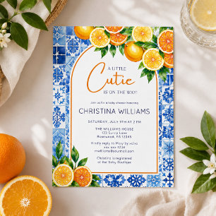 Invitación Dulce de Naranja Pequeño Cumpleaños Baby Shower