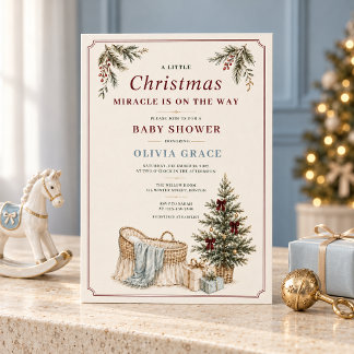 Invitación Dulce de Navidad Vintage Baby Shower