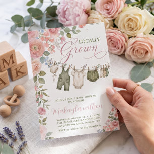 Invitación Dulce de Niña Localmente Cultivada para la Celebra