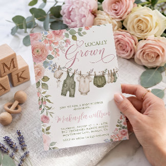 Invitación Dulce de Niña Localmente Cultivada para la Celebra
