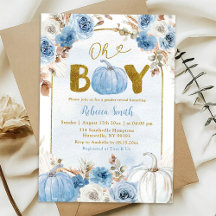 Dulce de Niño Azul Boho Dorado Calabaza Otoño Show
