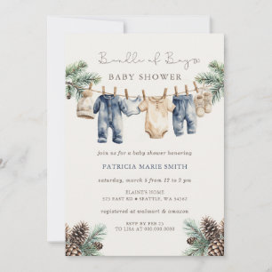 Invitación Dulce de Niño Baby Shower Invierno Niño Shower