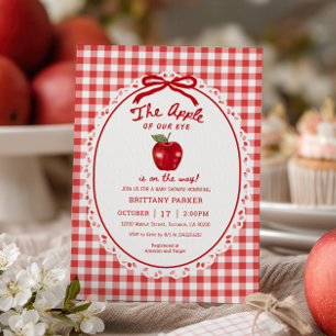 Invitación Dulce de Nuestro Ojo Ducha de Bebé Manzana de Otoñ