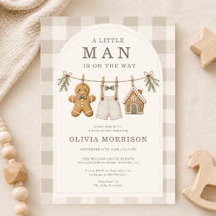 Invitación Dulce de Pan de Jengibre Navidad Baby Shower del H
