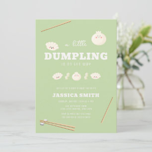 Invitación Dulce de Pistacho Verde Kawaii Bao Baby Shower 