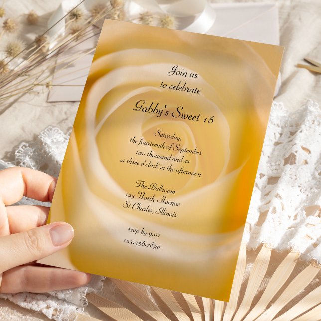 Invitación Dulce de Rosa Blanca 16 Fiesta de Cumpleaños (Subido por el creador)