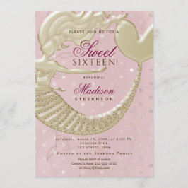 Invitación Dulce de Sirena 16 Cumpleaños