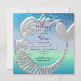 Invitación Dulce de Sirena 16 Cumpleaños