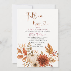 Invitación Dulce de Terracota Blanca Cae en Amor Calabaza Bab