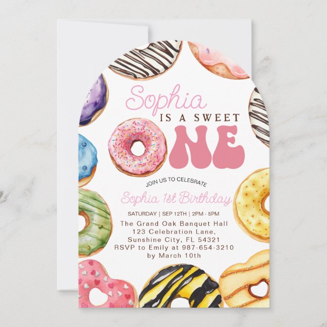 Invitación dulce de un cumpleaños, Chica de primer (Anverso)