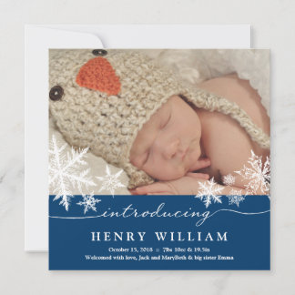 Invitación dulce del bebé de los copos de nieve el