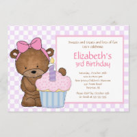 Invitación dulce del cumpleaños de la magdalena