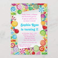 Invitación dulce del cumpleaños del Shoppe de