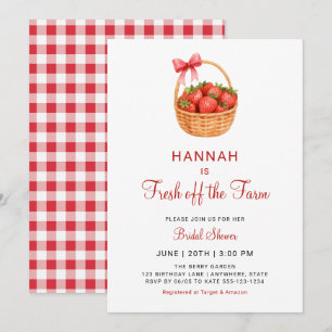 Invitación Dulce Despedida de Soltera con Fresas Frescas de l