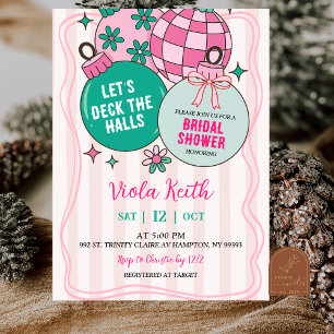 Invitación Dulce Despedida de Soltera Retro Navideño Decora l