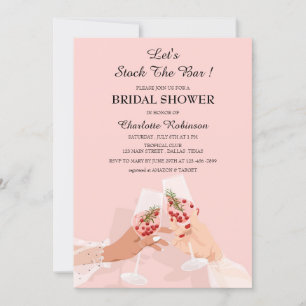 Invitación Dulce Despedida de Soltera Rosa Abastece el Bar