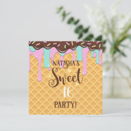 Invitación Dulce Dieciséis 16 Cono de Perro Perrito