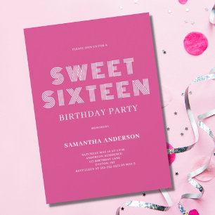 Invitación Dulce Dieciséis Aniversario Rosa