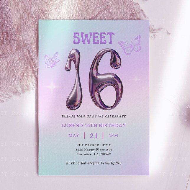Invitación Dulce Dieciséis años Chica 16ª fiesta de cumpleaño (Subido por el creador)